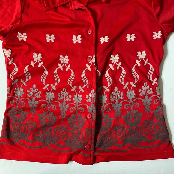 CC Collection Shirt Multicolor Sz M Button Down Raised Graphic Design Runs Small - Picture 3 of 11